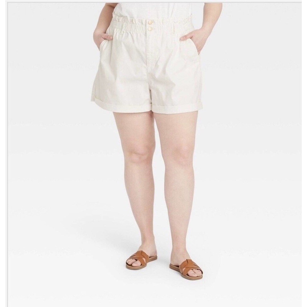 Women's High Waist Shorts Universal Thread White Size 3x Plus Size